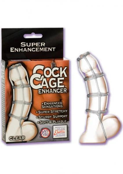 Cock Cage Enhancer - Clear CalExotics - California Exotic Novelties Toys - Cockrings
