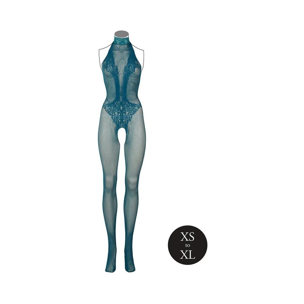 Le Desir Fishnet and Lace Bodystocking Ocean Deep Queen Size Le Desir Women - Lingerie - Hosiery