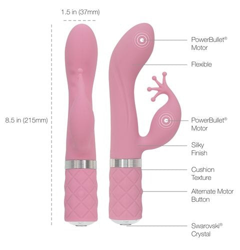 Pillow Talk Kinky Clitoral W/ Swarovski Crystal Pink BMS ENTERPRISES Toys - Vibrators