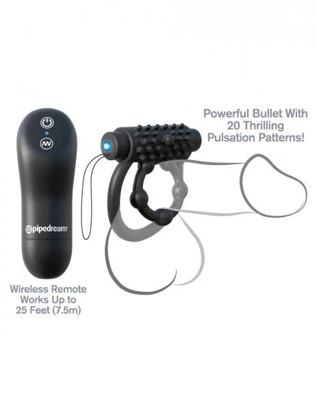 Fantasy C-Ringz Remote Control Performance Pro Black Pipedream Products Toys - Cockrings