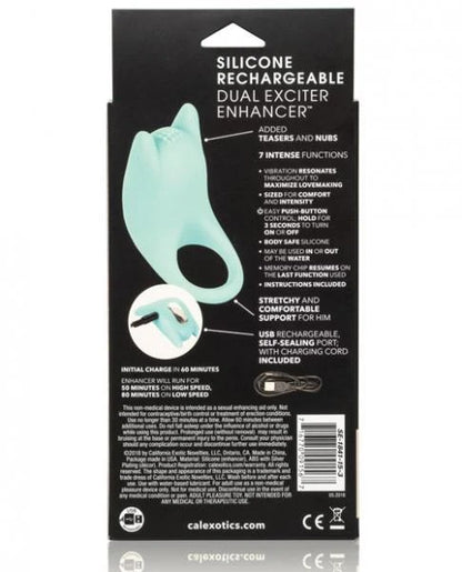 Silicone Rechargeable Dual Exciter Enhancer Ring CalExotics - California Exotic Novelties Toys - Cockrings
