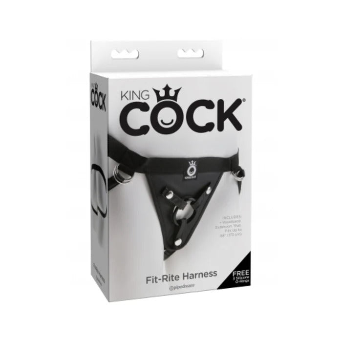 King Cock Fit Rite Harness Black Nylon Strap On Pipedream Products Toys - Fetish
