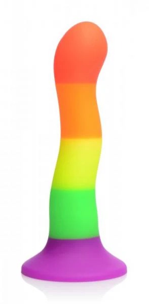 Proud Rainbow Silicone Dildo With Harness Strap U Toys - Fetish