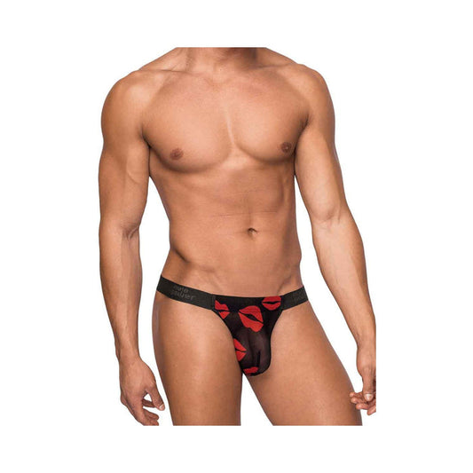 Male Power Kiss Me Micro Thong-Black L/XL-Boxed MAGIC MOMENTS INTERNATIONAL Men
