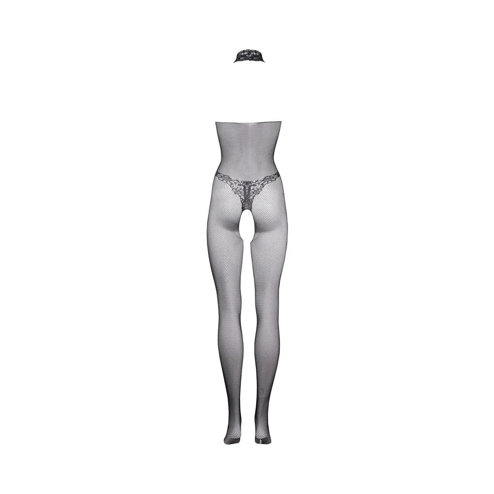Le Desir Fishnet & Lace High-Neck Bodystocking Black O/S Le Desir Women - Lingerie - Hosiery