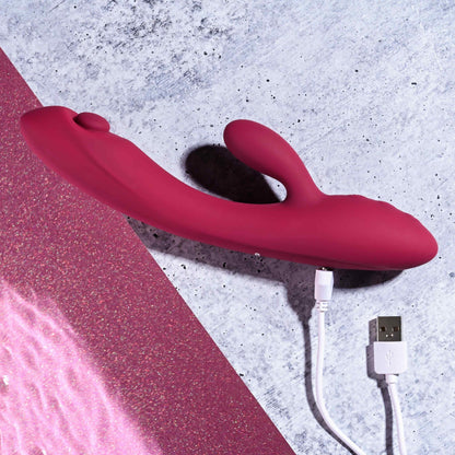 Evolved Jammin G Rechargeable Tapping Dual Stim Vibe Silicone Pink Evolved Novelties Toys - Vibrators