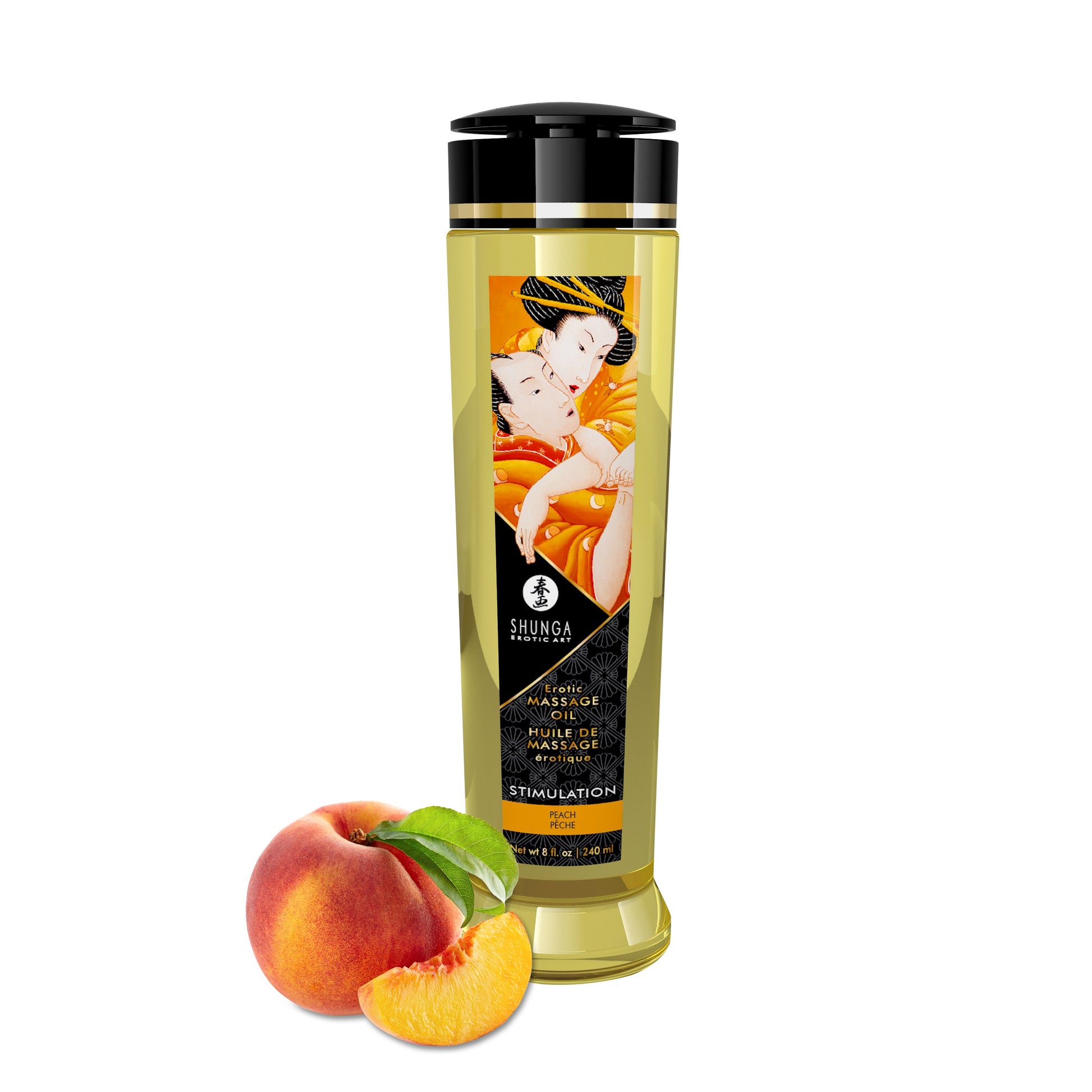 Massage Oils - Stimulation - 8 Fl. Oz. Peach Default Title Shunga Sexual Wellness - Lubricants