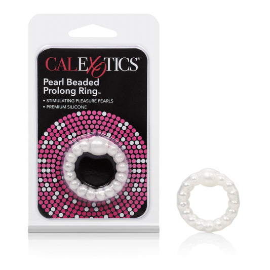 Pearl Beaded Prolong Rings - White Default Title CalExotics - California Exotic Novelties Toys - Cockrings
