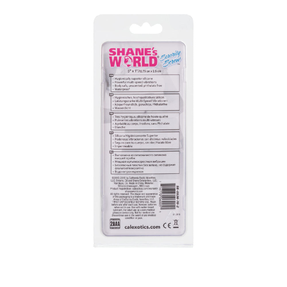 Shanes World Sorority Screw Vibe - Pink Default Title CalExotics - California Exotic Novelties Toys - Vibrators
