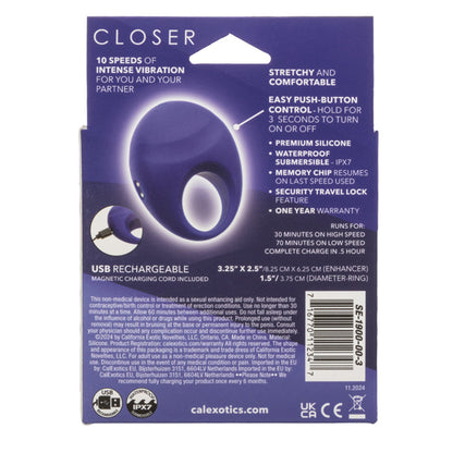 Closer Intimate Rechargeable Ring Embrace - Purple Default Title CalExotics - California Exotic Novelties Toys - Cockrings