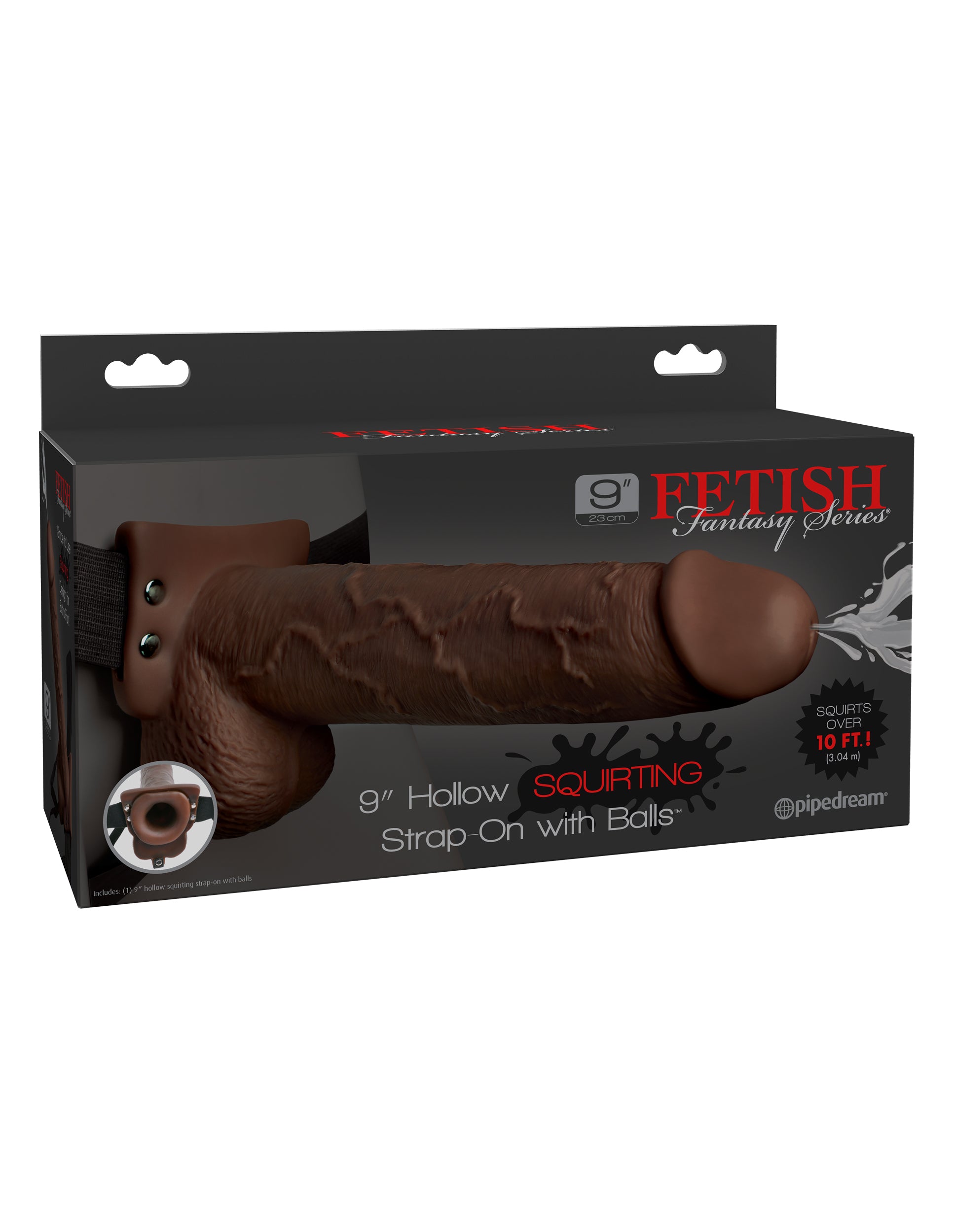Fetish Fantasy Series 9 Inch Hollow Squirting Strap-on With Balls - Brown Default Title Pipedream Products Toys - Dildos