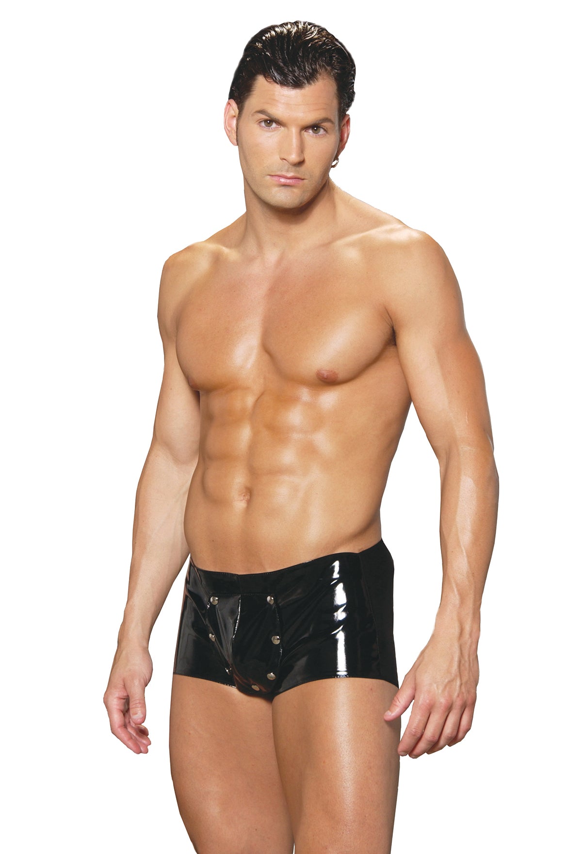 Mens Vinyl Shorts With Break Away Front