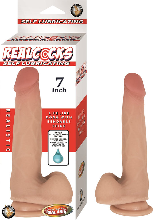 Realcocks Self Lubricating Dong - 7 Inch - Flesh Default Title Nasstoys Toys - Dildos