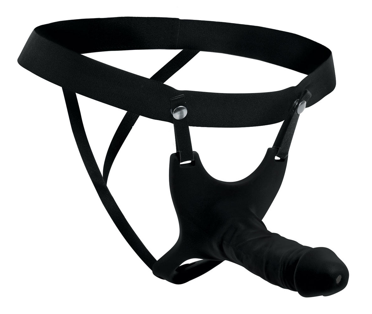 Hollow Silicone Dildo Strap-on - Black Default Title XR Brands Toys - Dildos